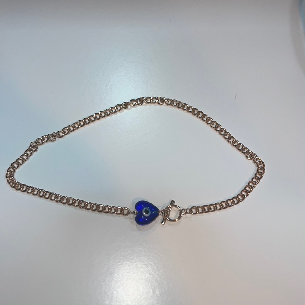 Evil eye gold choker